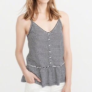 A&F Striped Peplum Cami Top